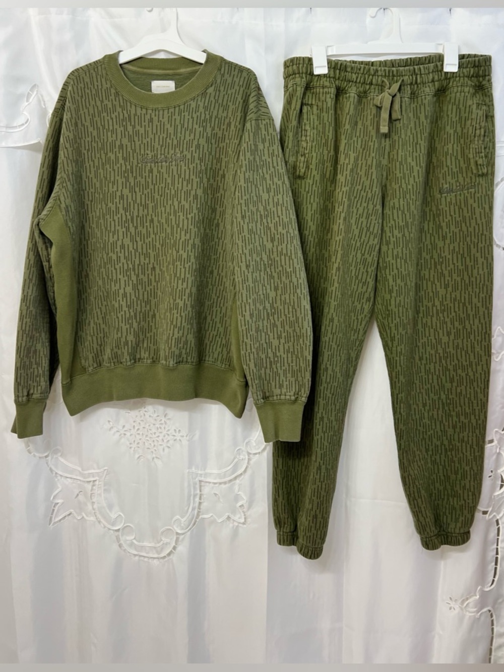 Aimé Leon Dore Rain Camo Sweat Set Olive Crewneck & Joggers Size L Canada